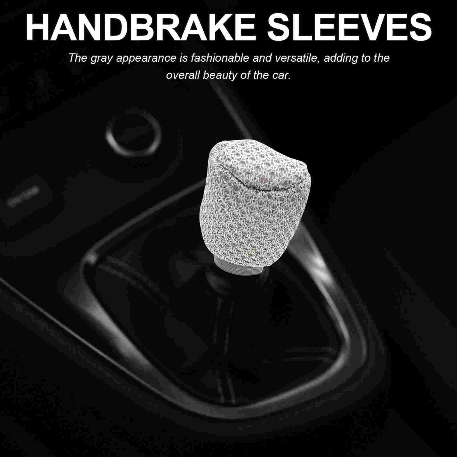 Car Decor Breathable Ice Silk Cover Gear Shifter Trim Knob Manual Grey Decorative Miss