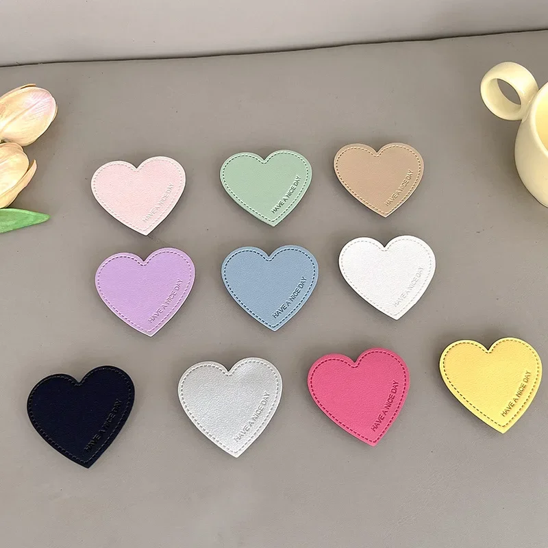 

INS Cute Leather Heart Holder Smart Tok Phone Griptok Grip Tok Stand For iPhone Wireless Charging Case Bracket Holder