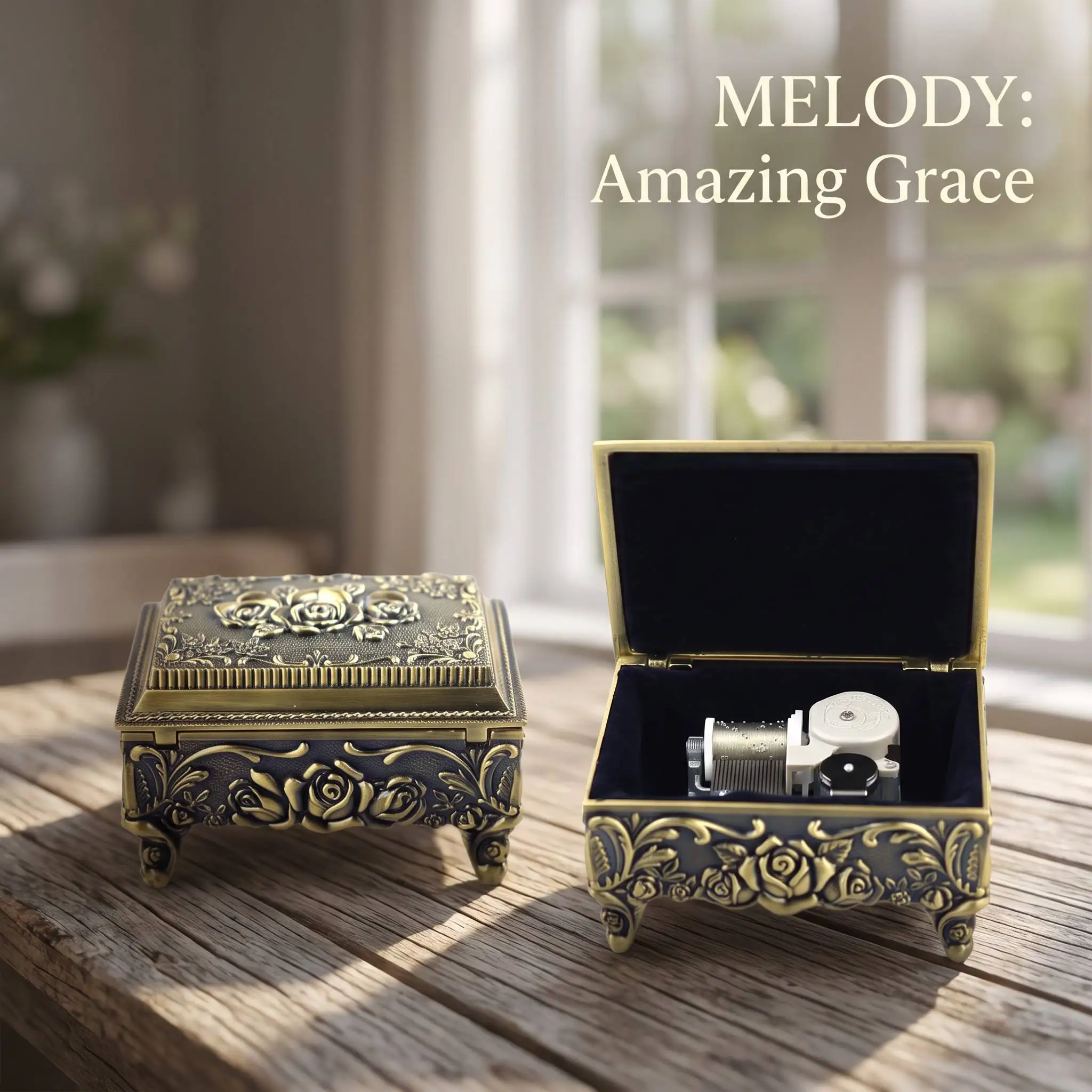 ROSIKING   Amazing Grace    music box Gifts for wife,mother, birthday, Christmas, New Year
