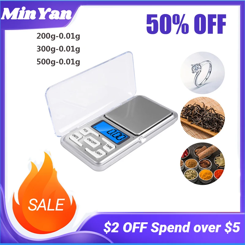 

200g/300g/500g Precision 0.01g Mini Pocket Scale LCD Display Electronic Digital Scale for Gold Jewelry Weighing Gram Scales