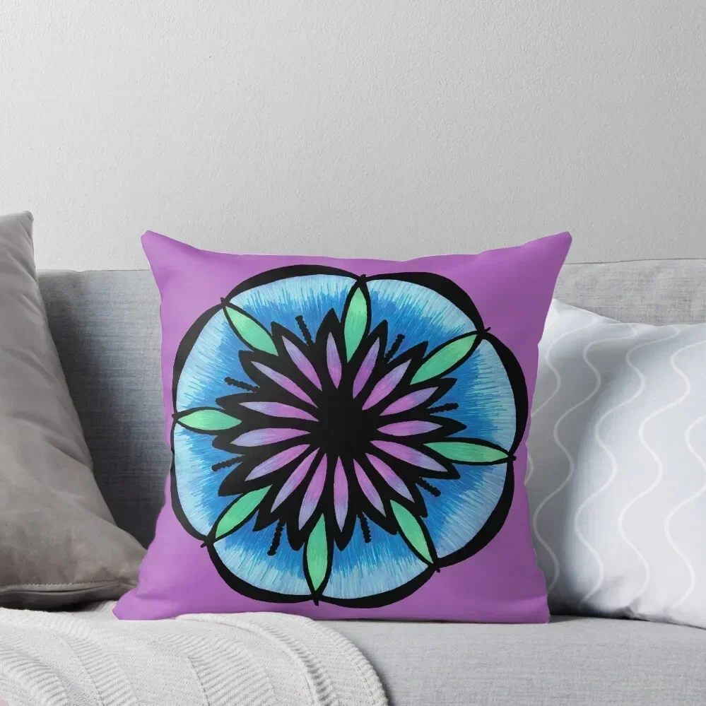 Purple Flower Burst Throw Pillow Christmas Pillow Covers Covers For Sofas pillow