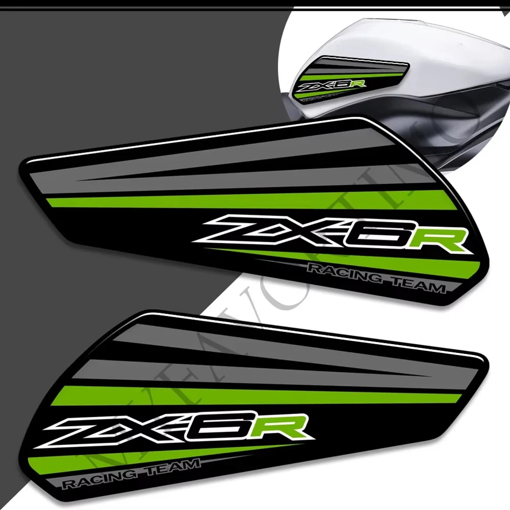 

For Kawasaki Ninja ZX6R ZX 6R Motorcycle Tank Pad Gas Fuel Oil Kit Knee Fairing Decal 3D Stickers Protector 2017-2021