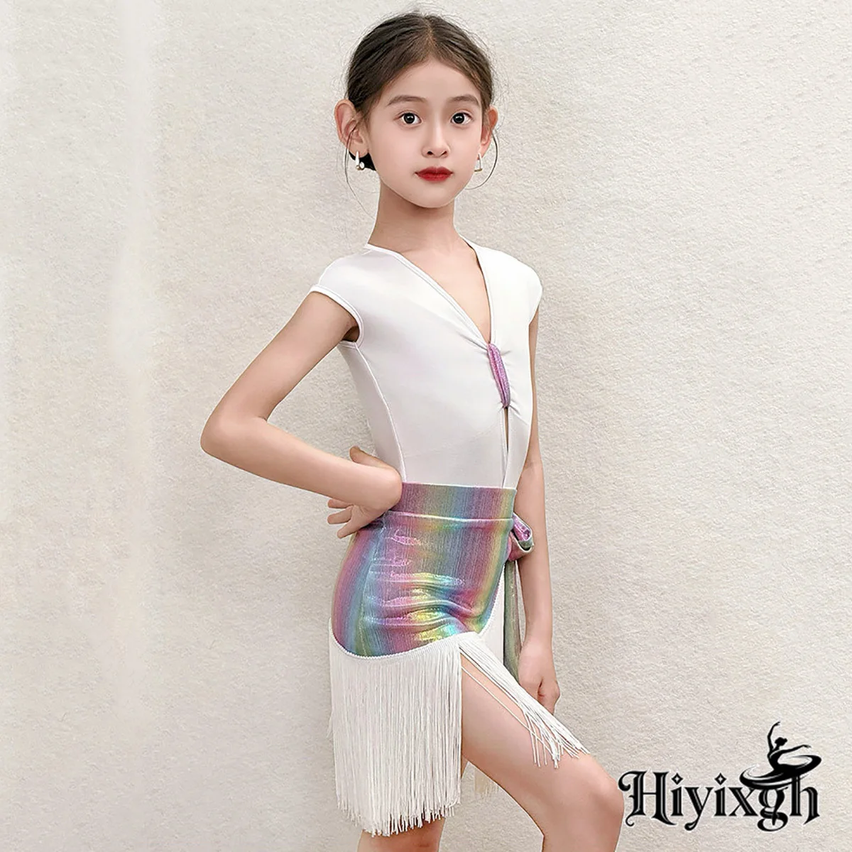 Girls Latin Dance Costume Set - close-up view