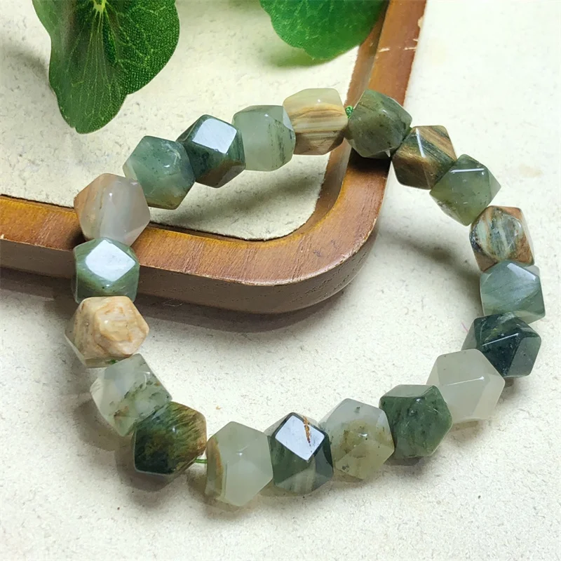 

2PCS Natural Moss Agate Faceted quartz Bracelet Fashion Crystal Quartz Gemstone Jewelry Reiki Healing Gift For Women