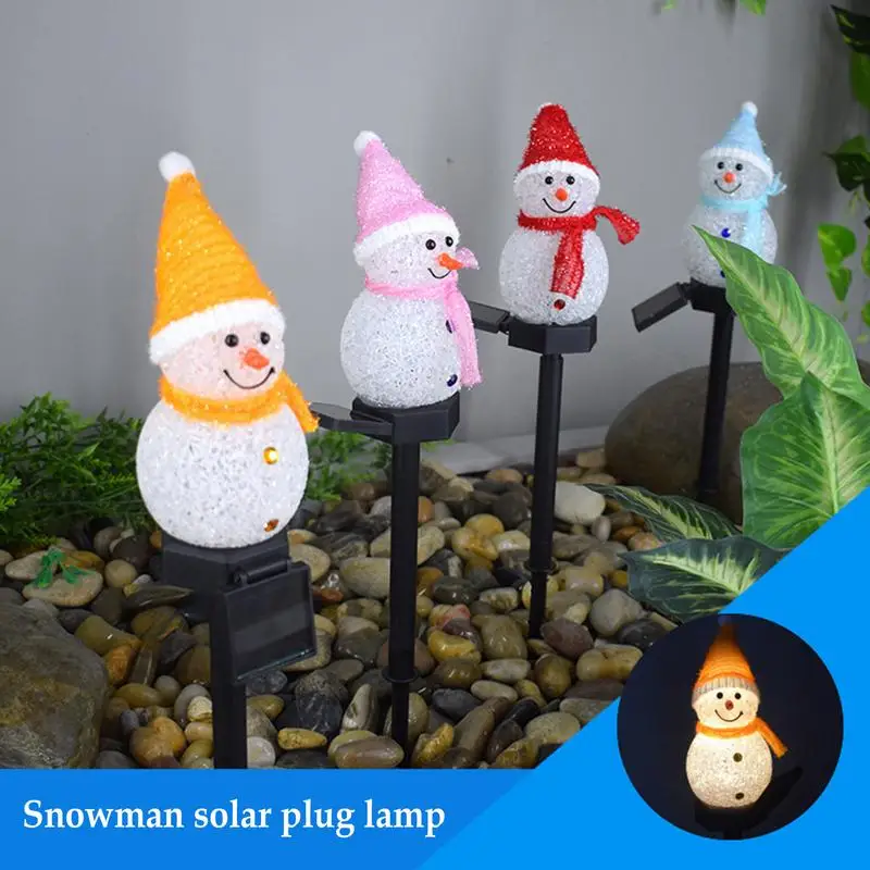 Lampu Taman tenaga surya, lampu malam tenaga surya LED luar ruangan dekorasi manusia salju Natal tahan air untuk pesta