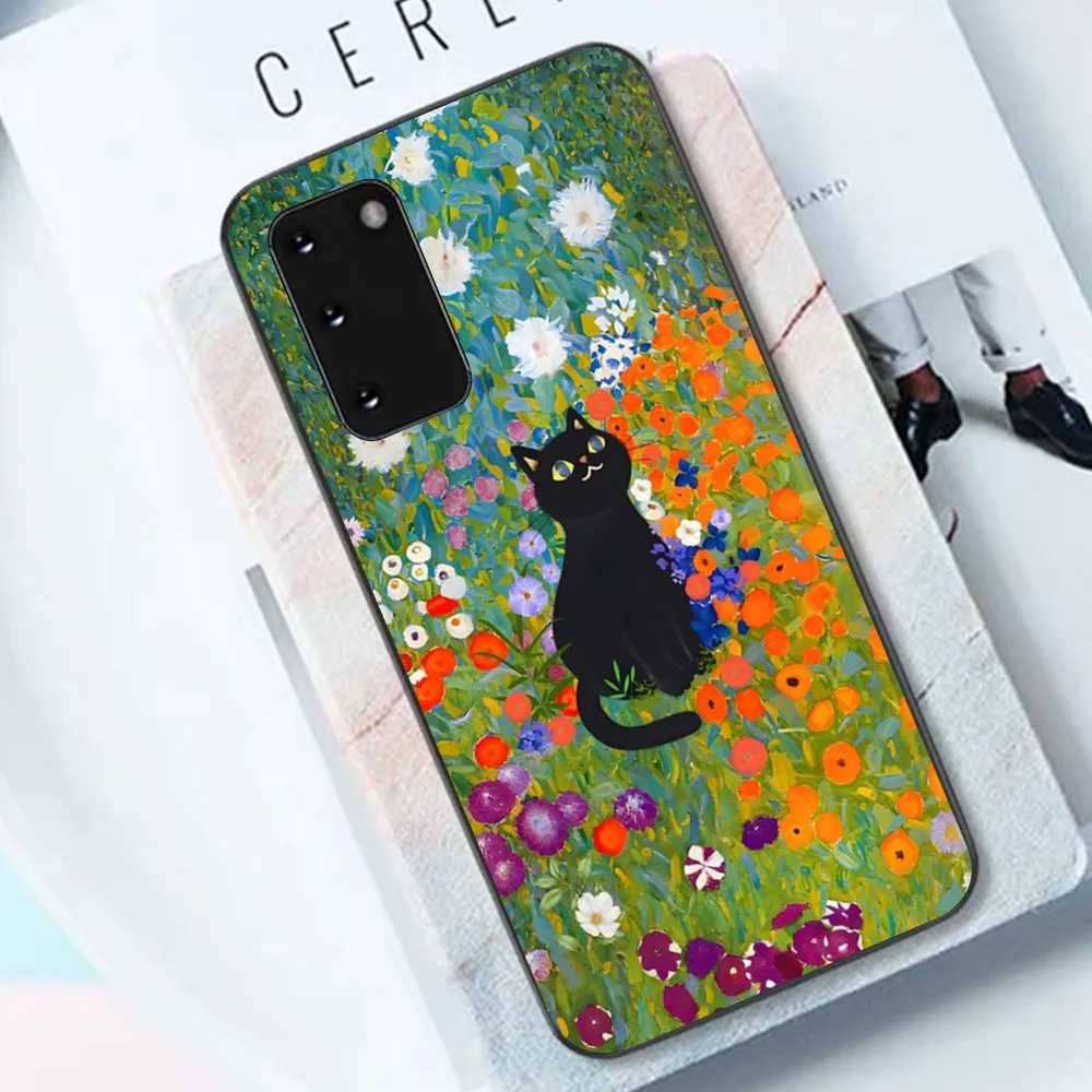 Claude Monet Van Gogh Funny Cat Art Phone Case For Samsung A 13 21 30 31 32 51 52 53 70 for Huawei Honor 50 60 70 for OPPO vivo