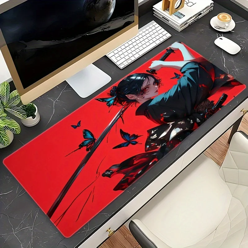 

Extra Large Professional Gaming Mouse Pad Samurai and Butterfly Pattern Gamer Mouse Pad Computer Office Accessories PC Desk mats