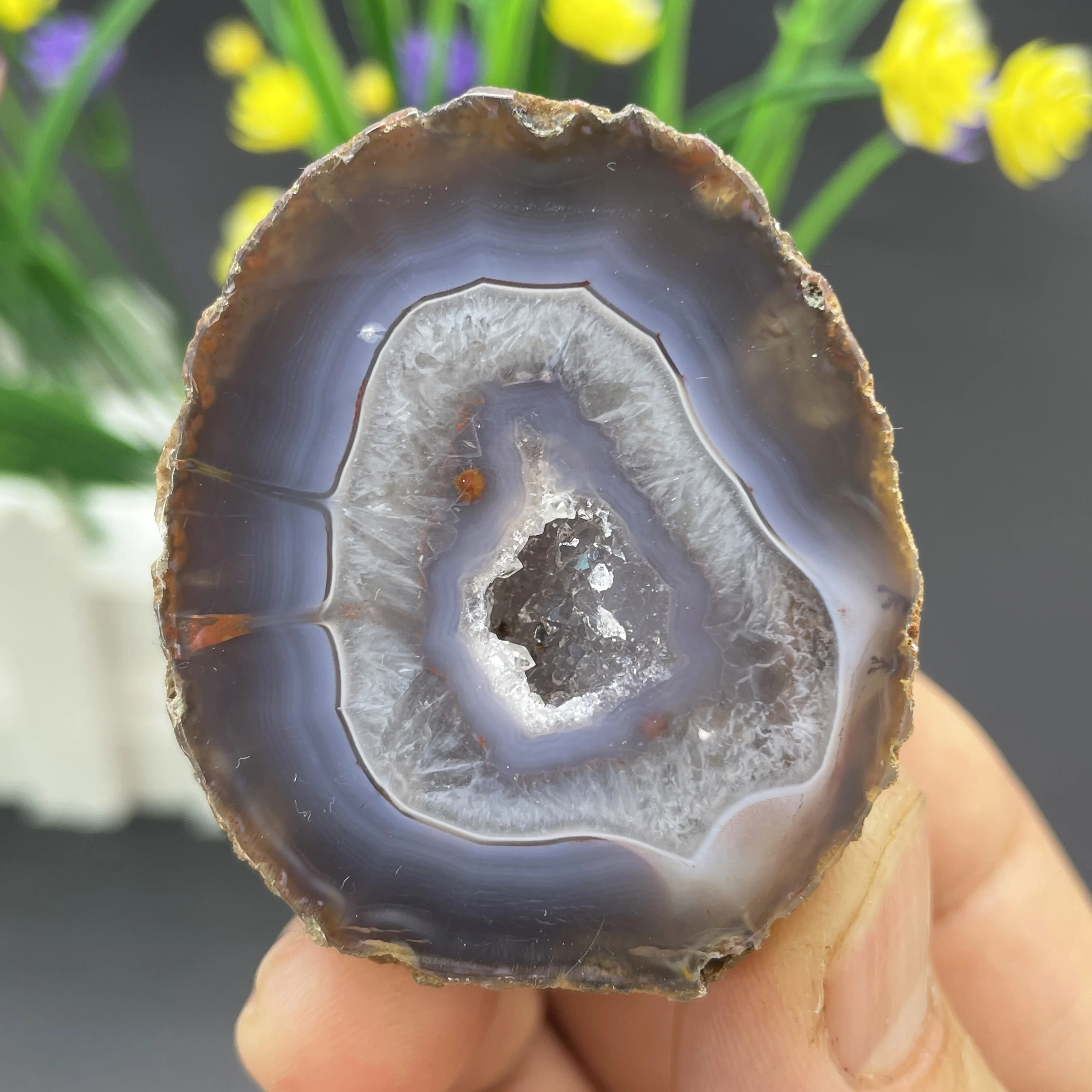 2pcs Natural Sardonyx Polished HeBei ZhanGuo Red Agate Geode Egg Crystals Quartz Cluster Healing Stone Witchcraft Home Decor 12