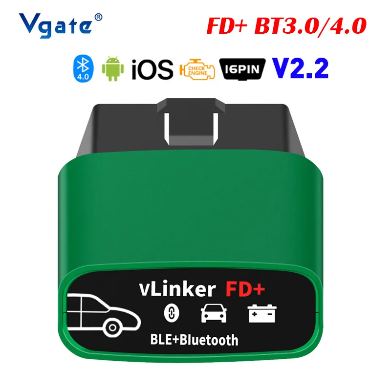 Vgate vLinker FD+ ELM327 V2.2 Bluetooth 4.0/3.0 Code Reader Scanning Tool OBD2 Car Diagnostic Scanner J2534 ELM 327 Auto Tools