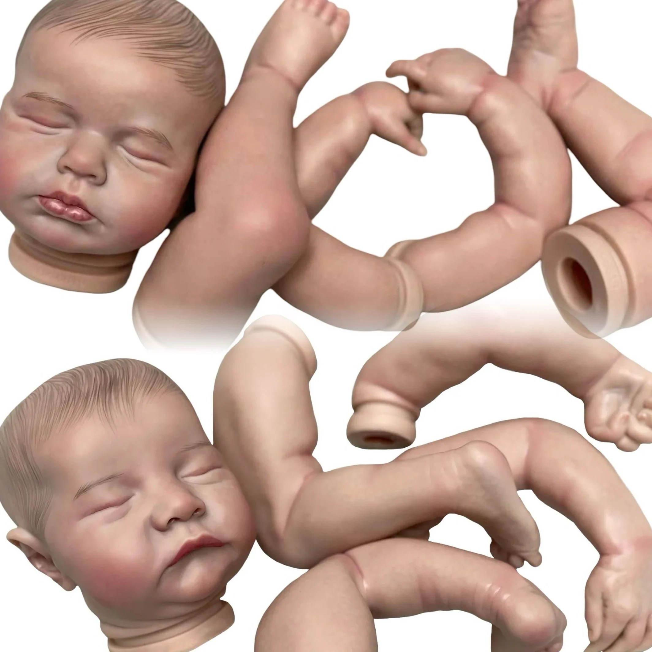 19Inch Loulou And Levi Doll Kits Reborn Painted Hair Bebe Doll Kits Handmade Lifelike Newborn Babies Unfinished DIY Painted Kits