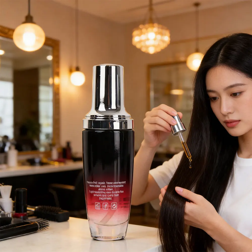 

60ml Black Bottle Moroccan Hair Oil Smooth Frizz Calm Split Ends Gentle Care Shiny Hair Hair Care Product hair oil for salon