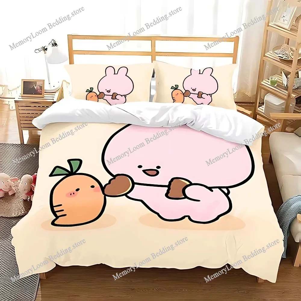 Asleep Cute Asamimi Square Bedding Sets Quilt Bed Cover Comforter Duvet Cover Pillow Case Sets Kids Adult Bedroom Decoration