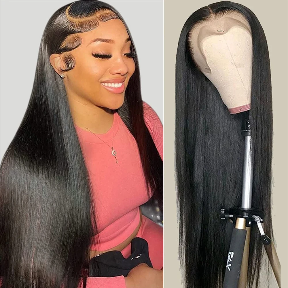 13x4 Straight Human Hair Lace Frontal Wig 26 inch Human Hair Wigs for Women Cheap Top Quality Preplucked Brazilian Hair Wigs