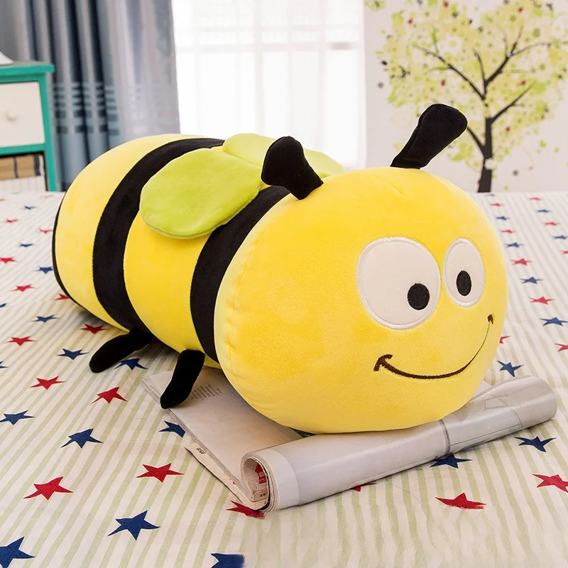 

Bee Plush Pillow Toy Long Stuffed Animal Sleep Companion Soft Hugging Girls Kids Gift Cute Cartoon Honeybee Large Cuddle Doll