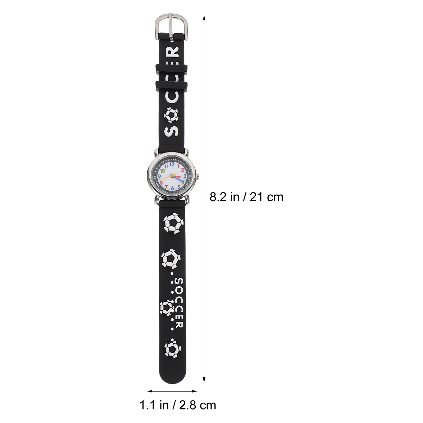 ساعة كرة القدم بتصميم كرتوني ثلاثي الأبعاد، قرص كبير، سهلة القراءة، ساعة كوارتز للطلاب، ساعة هدية متينة