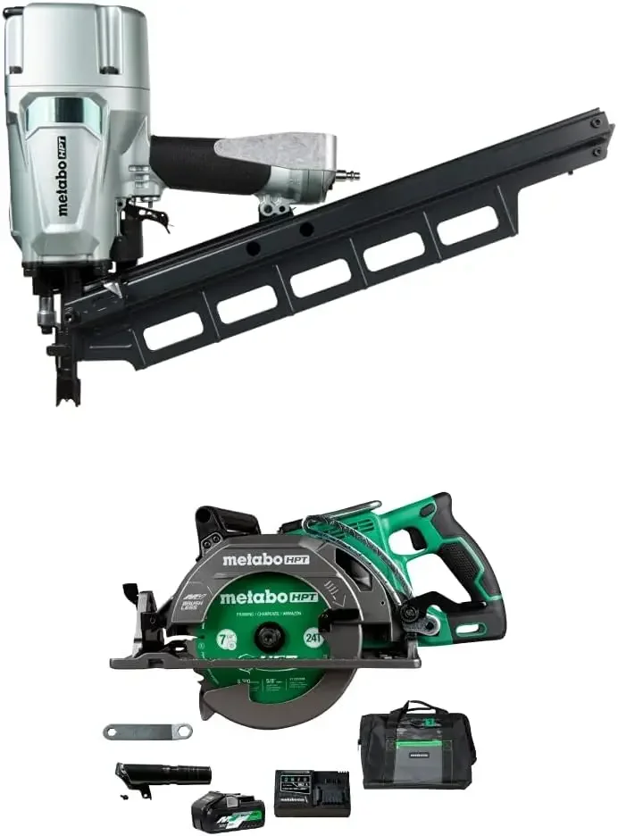 HPT Framing Nailer Pneumático 2 a 3-1/4 Polegadas Pregos Ajuste de Profundidade Sem Ferramenta Revista de 21 Graus |   Atu Selectivo