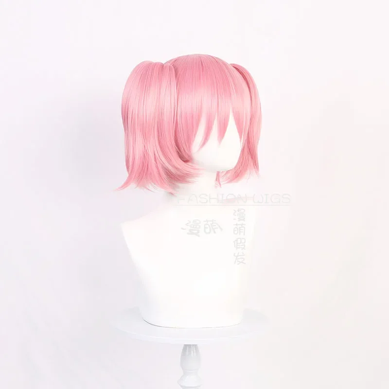 Anime Kaname Madoka cosplay pink wig Magica Quartet role play pink ponytails hair costumes