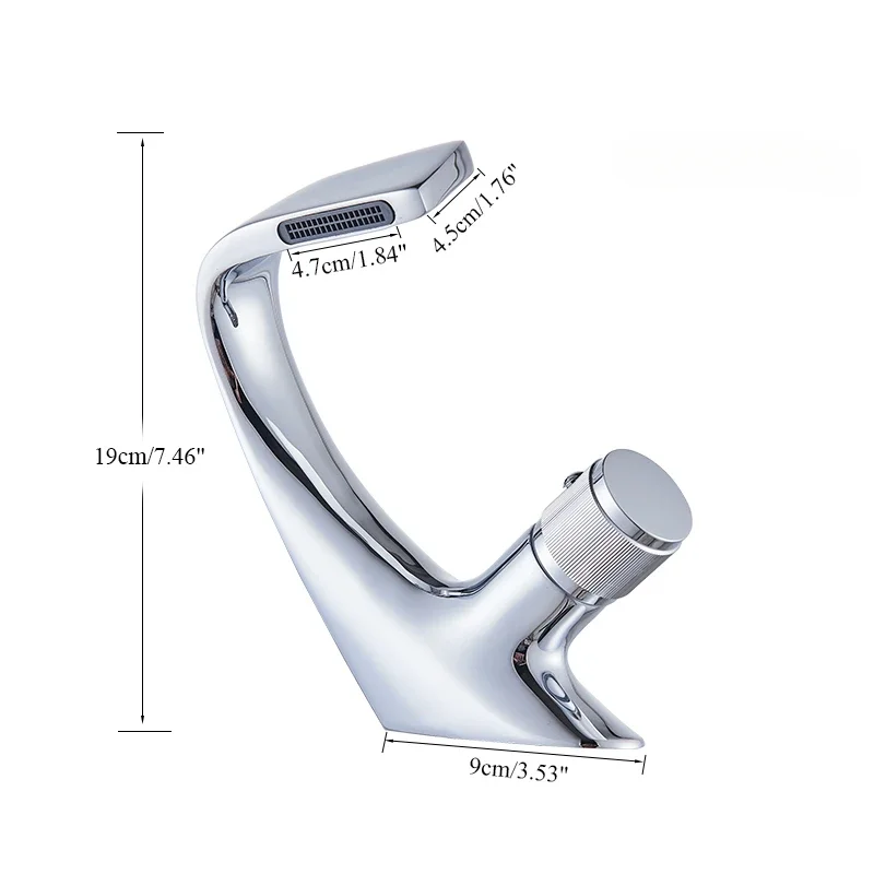 الكروم الحمام صنبور سطح الخيالة حوض بالوعة خلاط صنبور الماء الساخن البارد مقبض واحد غسل سفينة بالوعة الصنابير رافعة #1