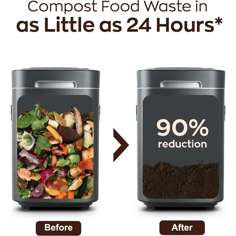

Special Offer14L Kitchen Composter - Decomposes 2.2 Lbs Food Waste Daily, Odorless Indoor Composting, Quiet Operation, Silver
