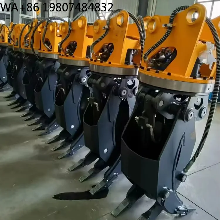 

11-16 Ton Excavator Hydraulic Rotator Grapple Bucket, 360° Full Rotation Heavy-Duty Attachment for Construction Stone and Wood