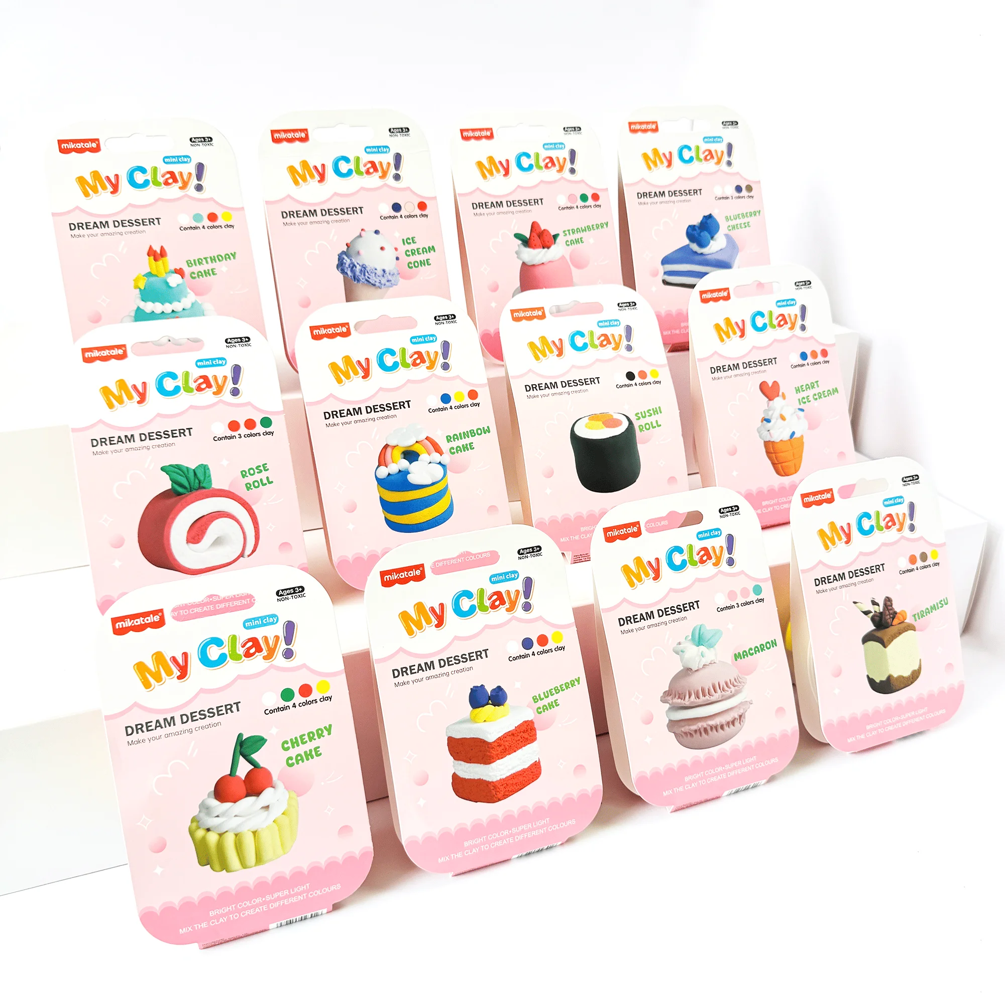 

Cloududa Air Dry Clay Dessert Kit For Kids 12 Mini Dessert Modeling Projects Non-toxic Diy For Girls & Boys Ages 3+