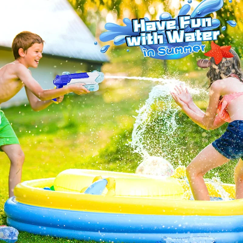 Water Gun Blue Water Guns for Kids,  Long Range High Capacity Squirt Guns Toy, Watergun for Swimming Pool Beach Sand Play Gifts