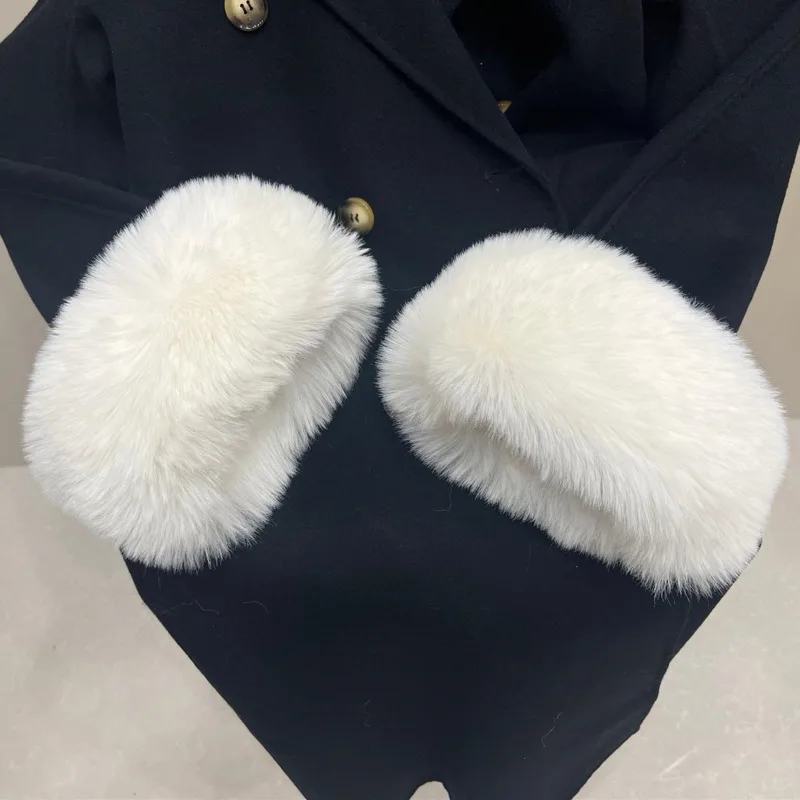 Faux Fur ข้อมือสําหรับเสื้อแจ็คเก็ตแฟชั่นแขนอุ่น Furry ข้อมือหรูหราหญิง Thicken Warm Plush สายรัดข้อมือ Windproof