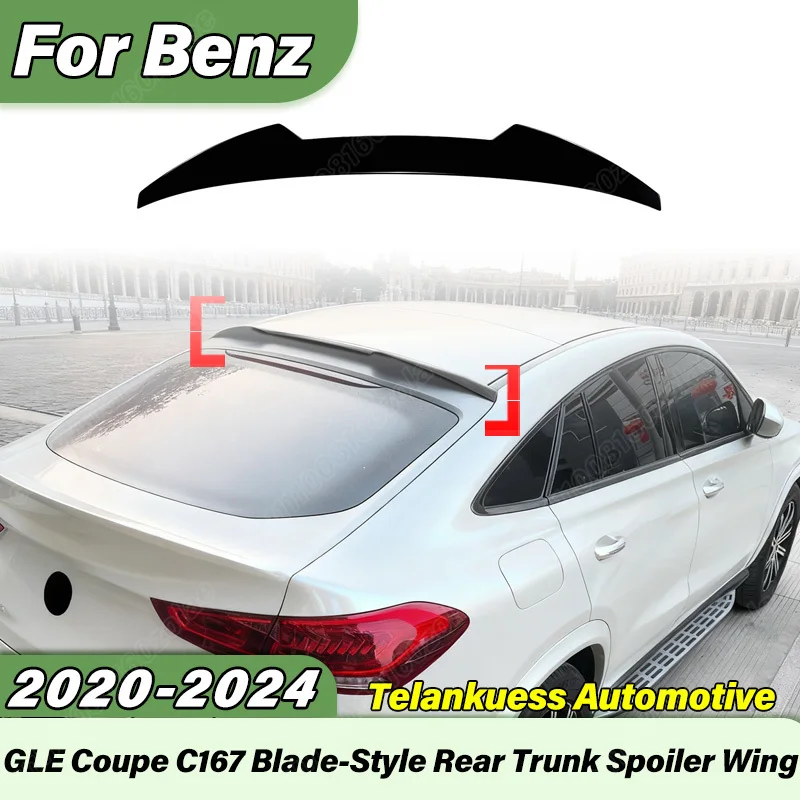 For Mercedes Benz GLE Coupe C167 2020 2021 2022 2023 2024 Automobile Rear Trunk Spoiler Sports Racing Blade Tail Wing Body Kit