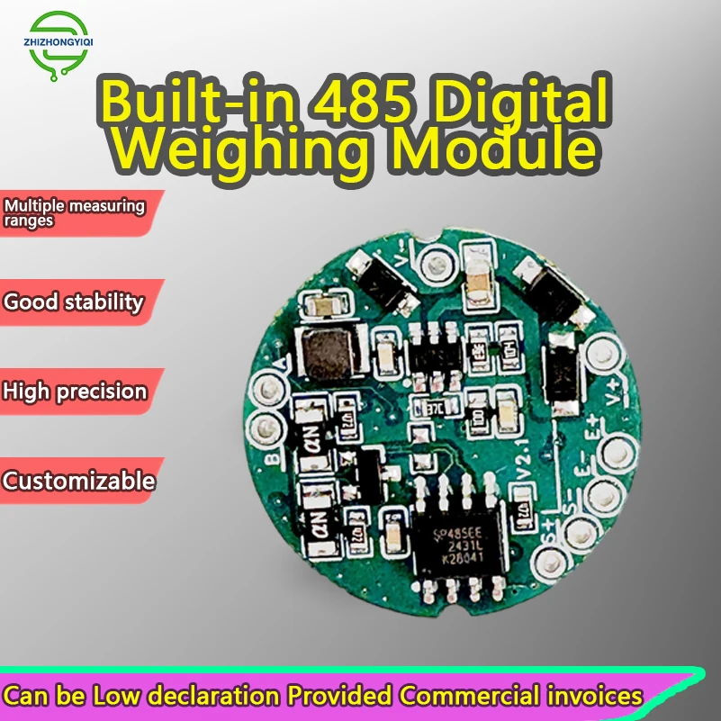 Baud Rates 500000 RS485 Digital Weighing Module Board Einkanal-Wägezellensender mit Modbus RTU10-Punkt-Kalibrierung
