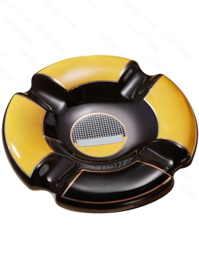 Cigar Ashtray Ceramic Circular Four Cigarette Slots Large Cigar Bar Living Room Household Ashtray