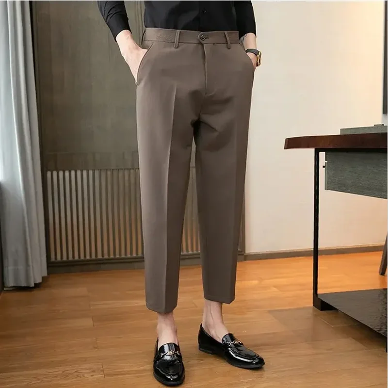 Men\'s Casual Pants Office Tailoring Business Slim Fit Thin Summer Male Trousers Classic Big Size Harajuku Fashion Trend Regular