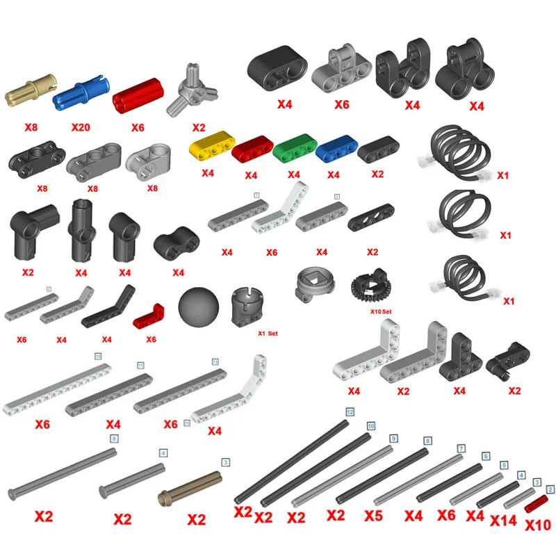 Technical Bricks Beams Wheels Tyres Axles Parts NXT Cable Connectors fit for Robot EV3 45544 Core Set Mindstorms AIDS 9898 Toys