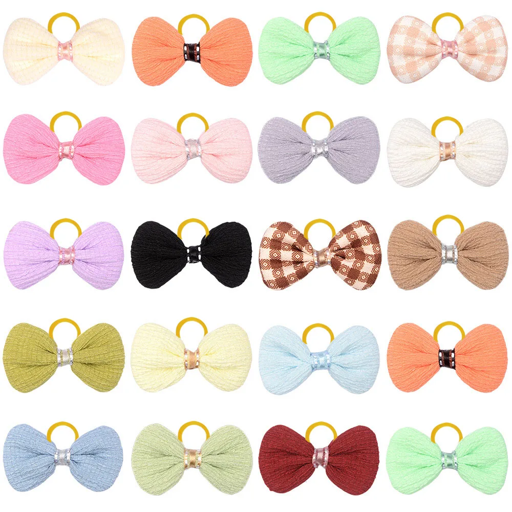 100PCS Hair Bows For Dogs Pet Dog Grooming Bows Small Dogs Hair Accessories For Dog Pet Dog Supplies Elastic Bands For Dogs