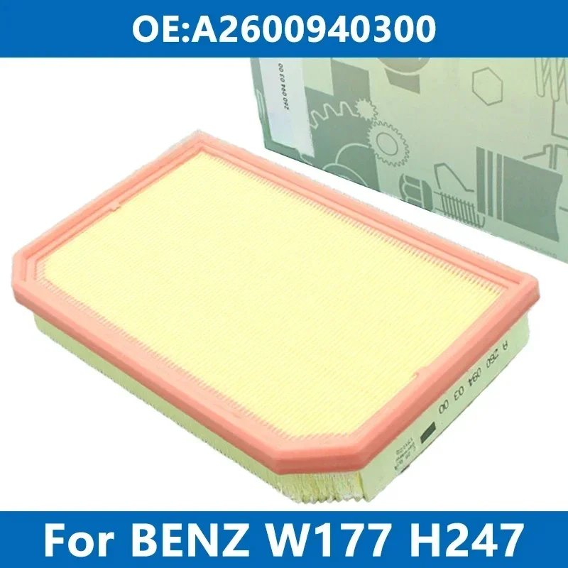 Car Air Filter Cleaner Element A2600940300 For Mercedes Benz W177 W247 C118 H247 A220 B220 CLA GLA GLB250 2019- High Flow Intake