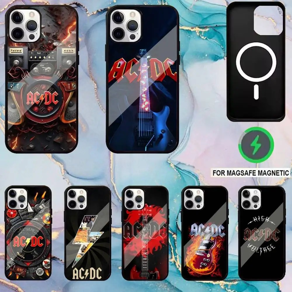 

A-AC Music DC Phone Case For iPhone17,16,15,14,13,12,11 Plus,Pro Max Magnetic Magsafe Wireless Charging