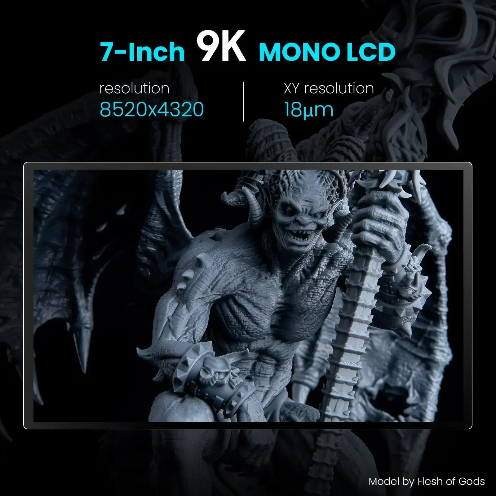 Elegoo Mars 4 9K with 7-inch 9K mono LCD,and  8520x4320 resolution