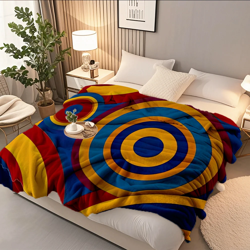 

Custom Flannel Soft Blanket Abstract Painting Pattern Design Mid-century Modern Premium Bedding Comforter Moisture-wicking