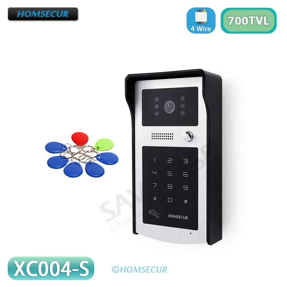XC004-S Doorbell Camera 700TVLine with Password and RFID Access Unlock 4 Core for HOMSECUR HDS Series Video Door Entry System