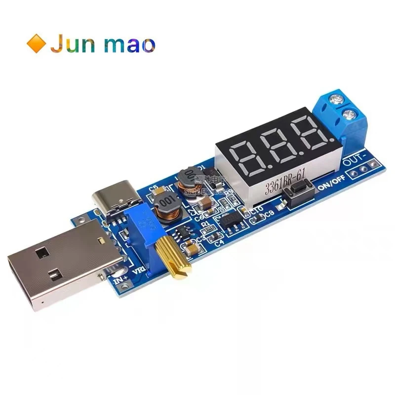 1pcs HW-132B Desktop Power Module 9V1.2V25V Adjustable Voltage Type USB Boost Power Supply Stabilization Module