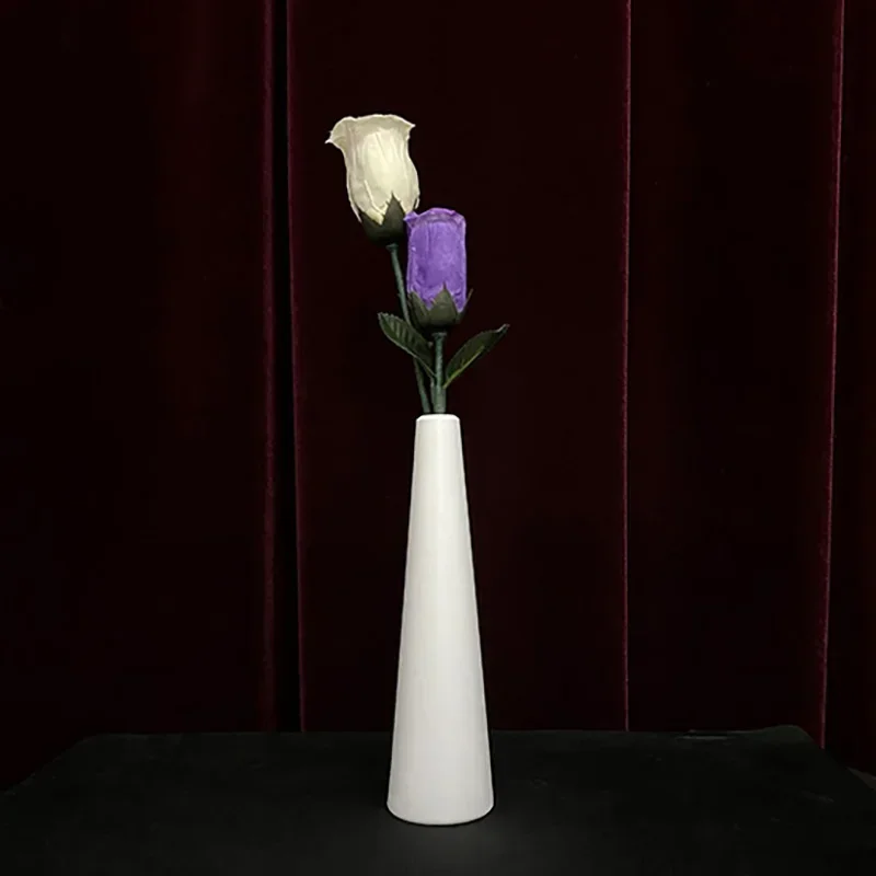 Rose Color Change Vase By JIN Stage Magic Trick Flower Four Times Change Magicians Prop Accessory Illusion Funny Stuff