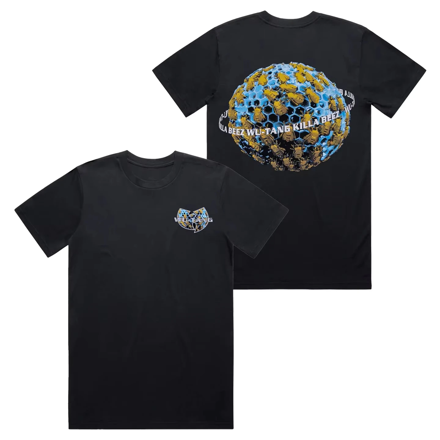 Camiseta con gráfico de doble cara Wu Tang Clan Killa Beez, ropa informal estilo Hip Hop Retro, Top informal Unisex para hombres y mujeres