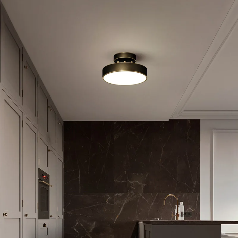 Lampadario a soffitto moderno a LED luci arredamento camera da letto soggiorno apparecchio da cucina lampada in ottone regolazione dell'angolo scale corridoio