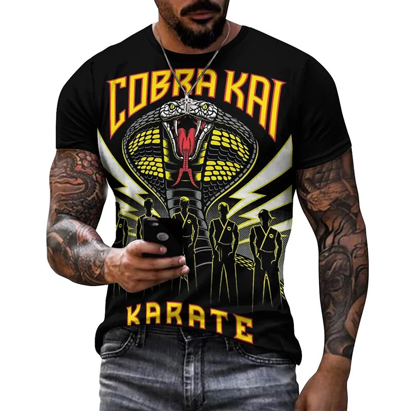 

Vintage Cobra Kai Graphic T Shirt for Men Streetwear Oversized Womens Clothing Summer Casual Harajuku Fashion Kids Short Sleeve