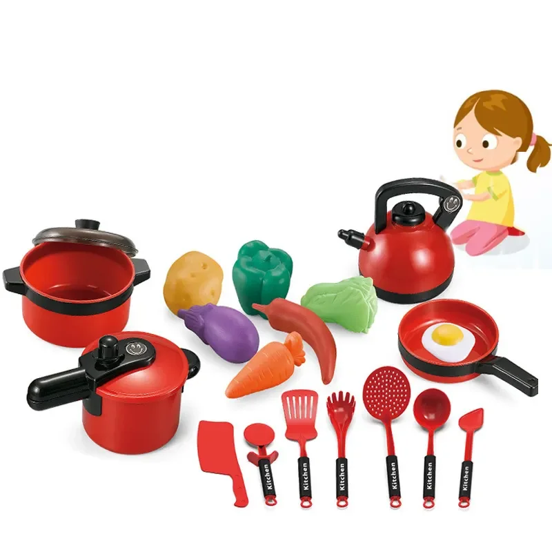 Kids Simulatie Cook Ware Speelgoed Spelen Speelgoed Keukengerei Koken Mini Pannen Potten Schalen Accessoires Set Voor Kinderen Spelen Speelgoed 18 Stuks