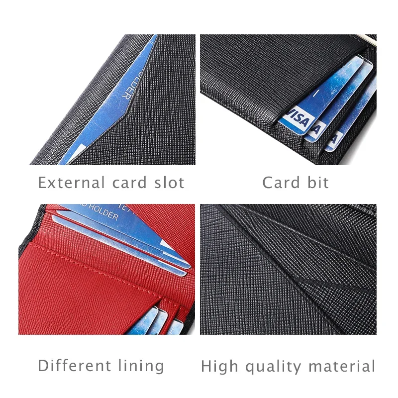 Luxus kleine Karte Brieftasche für Männer Kontrast farbe schlanke Kreuz Muster Multi Slot Business Kreditkarte Carte ira Masculina Brieftasche