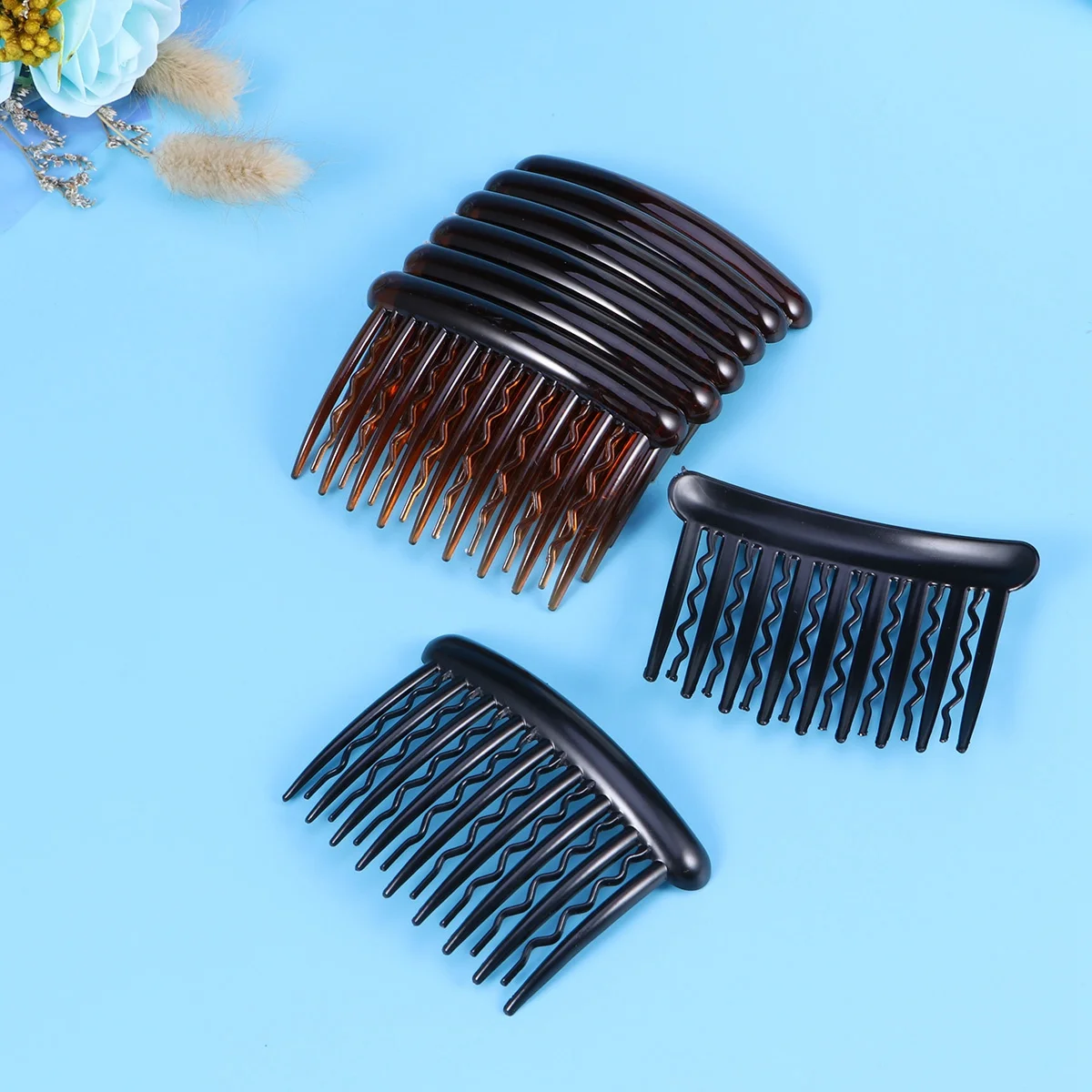 12 قطعة مشط الشعر البلاستيكي 17 الأسنان 8X5 سنتيمتر خمر الكلاسيكية الجانب كليب للنساء الاستخدام اليومي تصفيف الشعر أداة الشريحة مشبك شعر