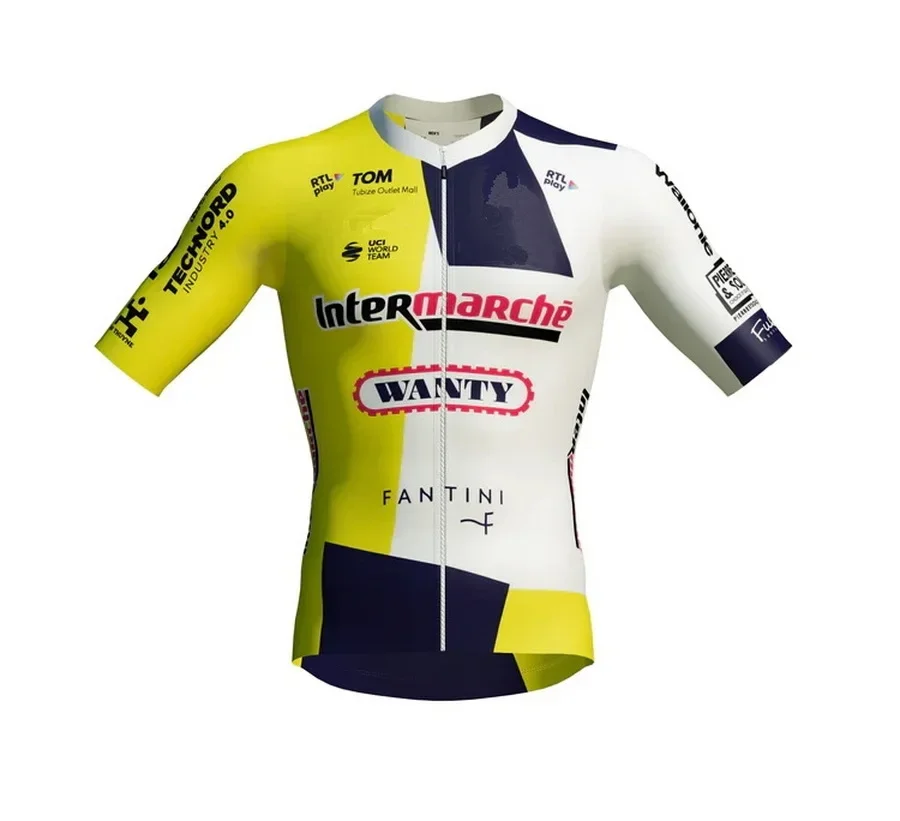 LASER-Maillot de cyclisme à manches courtes et cuissard à bretelles, team team Raf MARCHÉ-WANTY T 2024