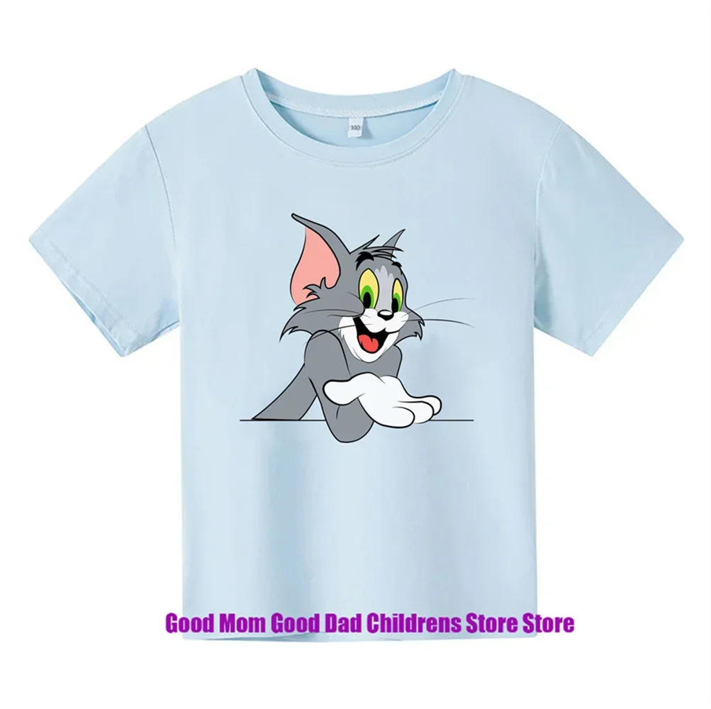 Disney-Cat and Mouse Tom and Jerry Cartoon Anime Casual Sportswear, Loose, Comfortable, and Good-Looking T-shirts for Children