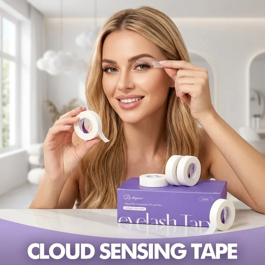 24 Rollen atmungsaktives Wimpernverlängerungsband, ultraweiches, durchscheinendes PE-Wimpernband für empfindliche Haut, professionelles Isolationsmaterial – Detail 1