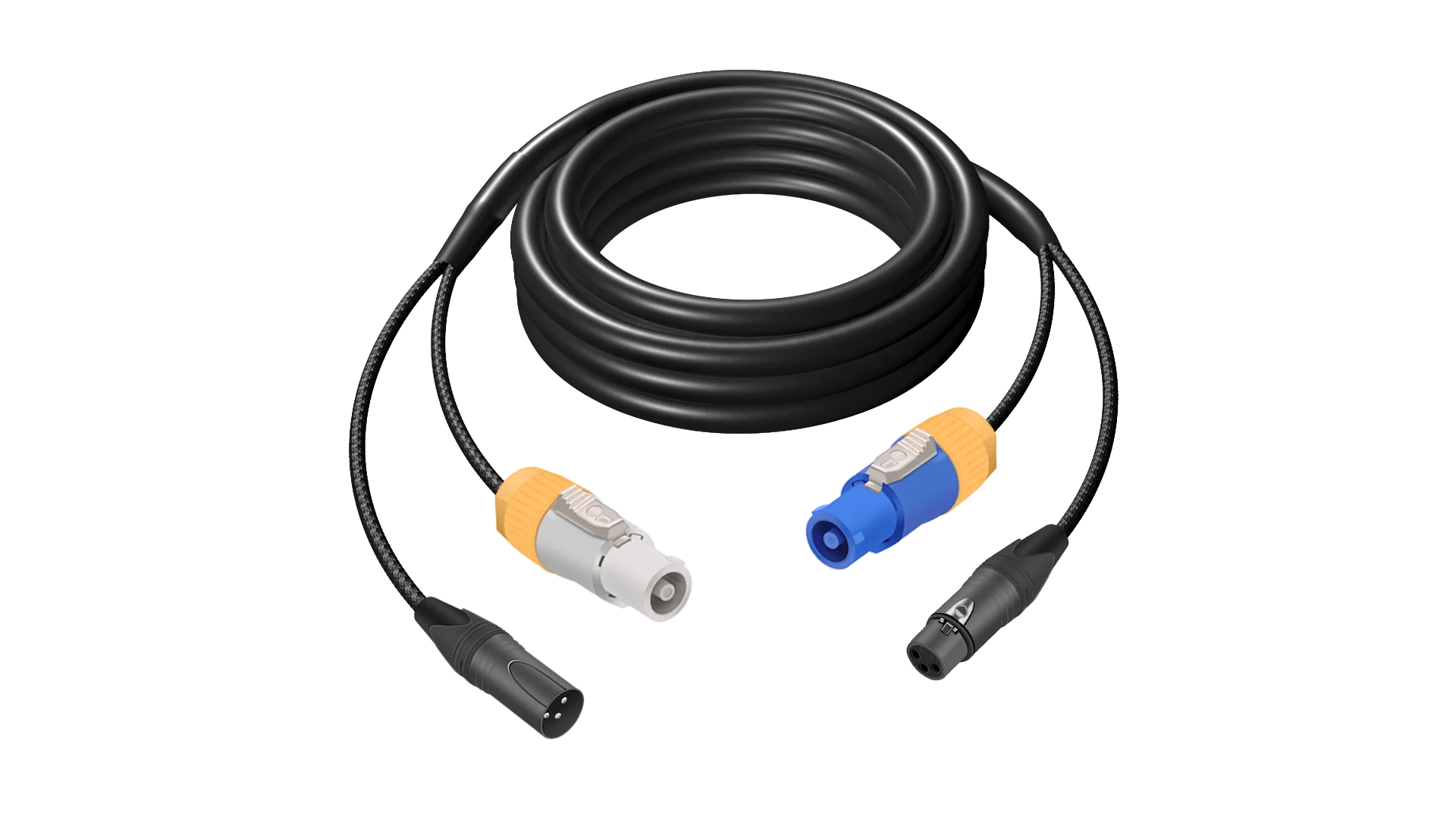 1 Stück Powercon DMX-Kombikabel, wasserdichtes 3-poliges PowerCon-Eingang zum Ausgang und XLR-Buchse auf Stecker, Audio-Kombinationskabel für Bühnenbeleuchtung – Detail 2
